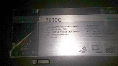 Notebook Acer Extensa 17" (bez HDD, nefunkční)
