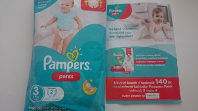 Pampers pants 2 ks a sleva