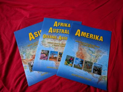 Školní atlasy - Amerika, Asie, Afrika, Austrálie, Oceánie