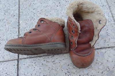 Zimní kožené boty bez tkaniček
