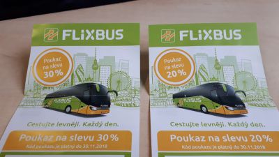 Sleva Flixbus 20% a 30%