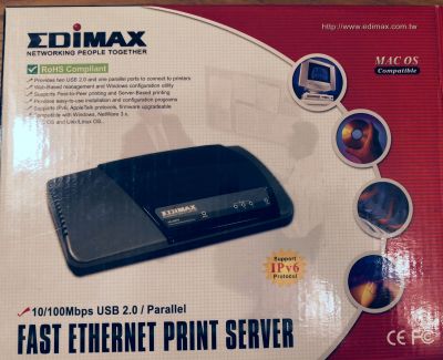Print server Edimax 1x LPT + 2x USB 2.0, eth 100 Mbit