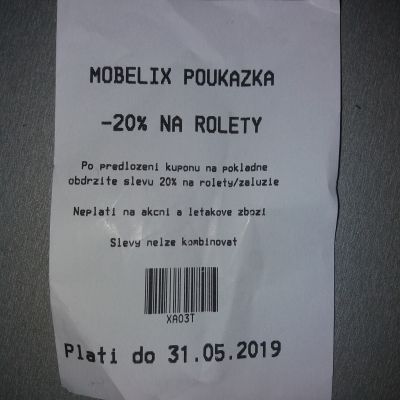 Mobelix poukazka 20% na rolety a zaluzie