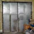 2x plechová průmyslová vrata 3,6 x 3,6 m