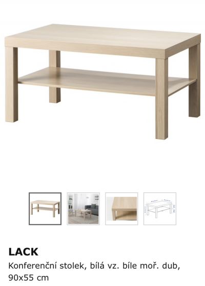 Konferenční IKEA stolek dubový 90x55x45