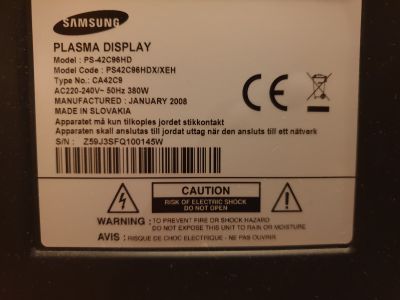 Plazma televize Samsung 42" PS-42C96HD
