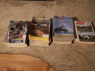 Velká sada časopisů o letectví: kosmonautika, pilot,aerohoby