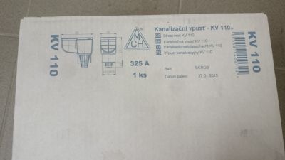 Kanalizační vpusť KV 110  (druhý kus)