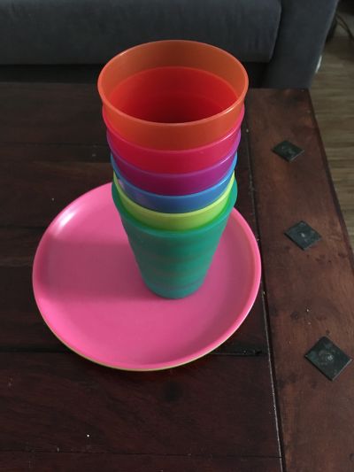 Plastové barevné nádobí