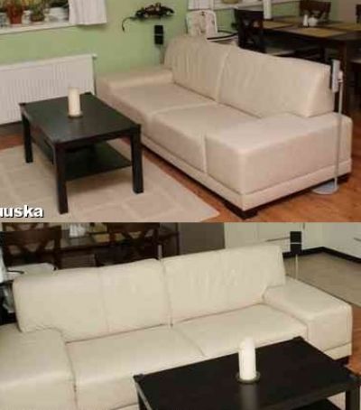 Koženková sedačka bílá