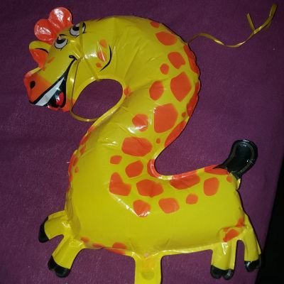 Cislo 2 narozeninovy balonek žirafa