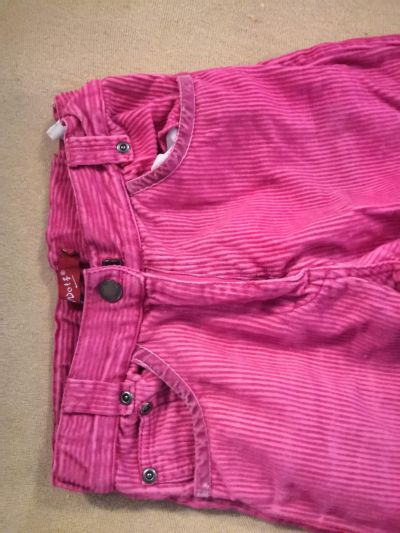 manšestrové kalhoty růžové dívčí