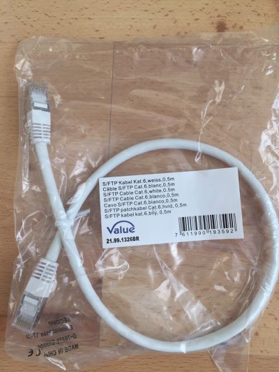 7x Propojovací kabel S/FTP cat.6, délka 0,5m