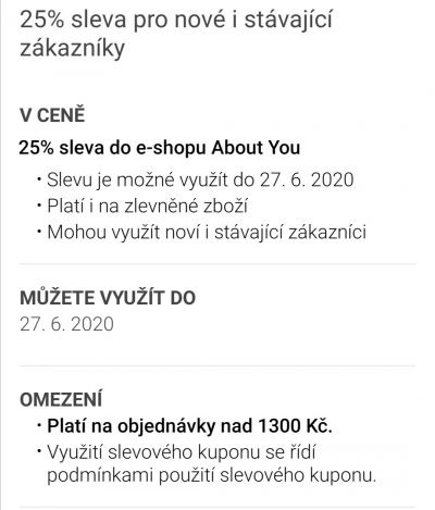 Sleva 25% About you do 27.6.2020