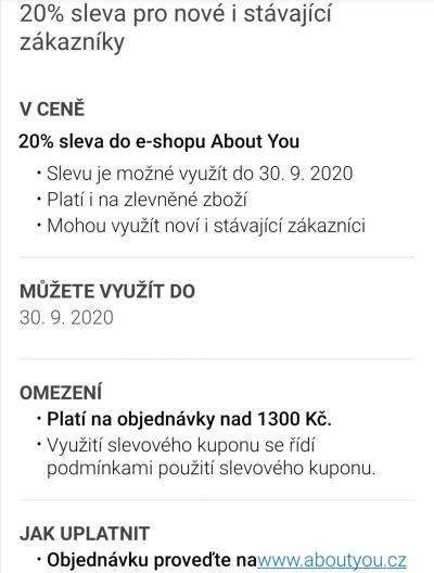 20%sleva Aboutyou.cz do 30.9.