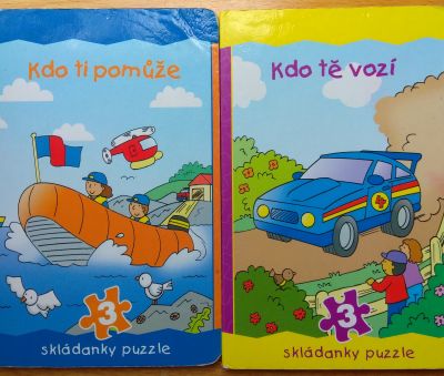 2 malé obrázkové knížky s puzzle