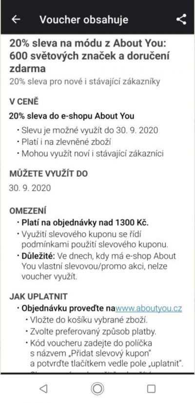 20% sleva aboutyou.cz i na zlevnene