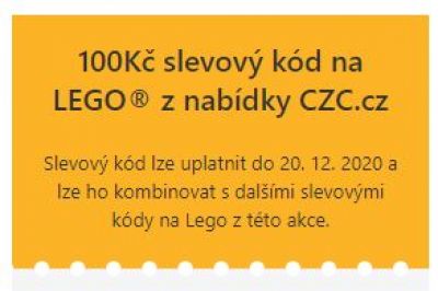 2x 100Kč slevový kód na LEGO (CZC.cz)
