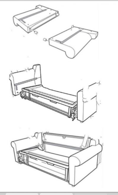 sedačka Ikea ektorp rozebraná na jednotlivé části