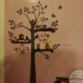 Samolepka na zeď - strom s polickami