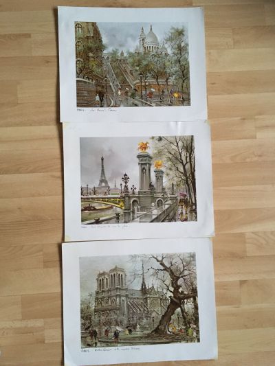 Obrázky tištěné - Paříž 3 ks