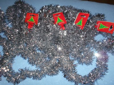 Vánoční řetězy stříbrné 4 kusy