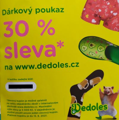 Sleva 30% na ponožky Dedoles