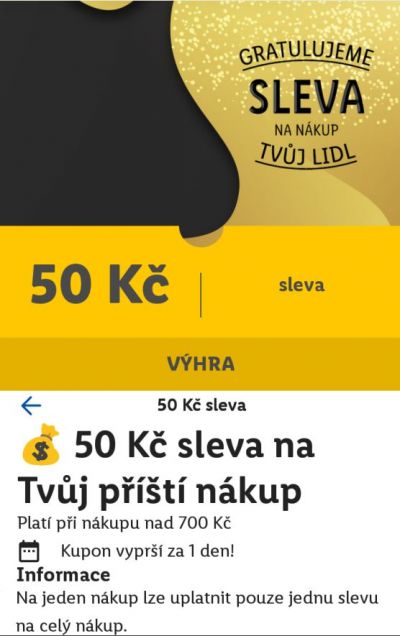 Sleva do LIDLU 50 Kč