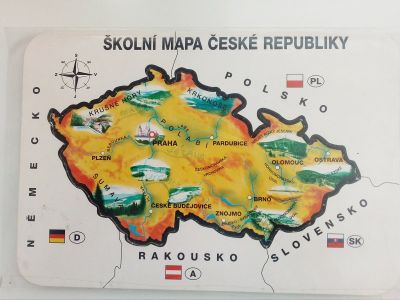 Slepá mapa české republiky popisovací 26x18cm