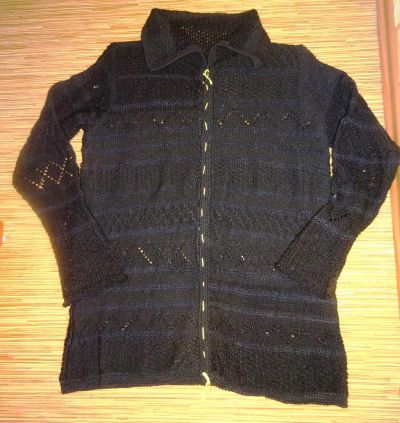 ručně pletený černý svetr vel XL-XXL