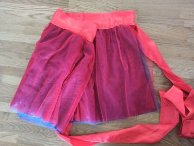 Modročervená tutu sukně zavinovací s dlouhou stuhou