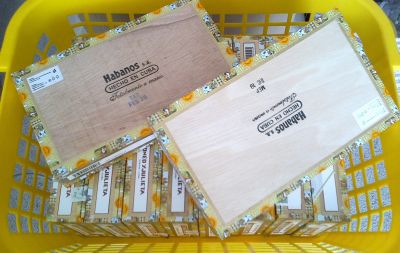 Dřevěné krabičky od doutníků  - 3 kusy