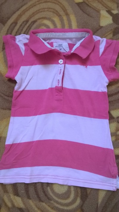 Tričko růžové s límečkem vel.104