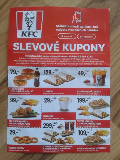 KFC slevové kupony, platné do 14.6.