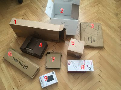 Krabice/krabičky různých velikostí
