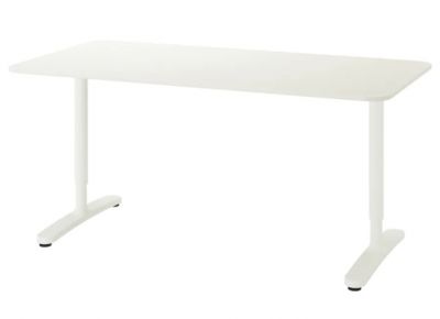 bílý stůl 160 x 80 cm, polohovací nohy