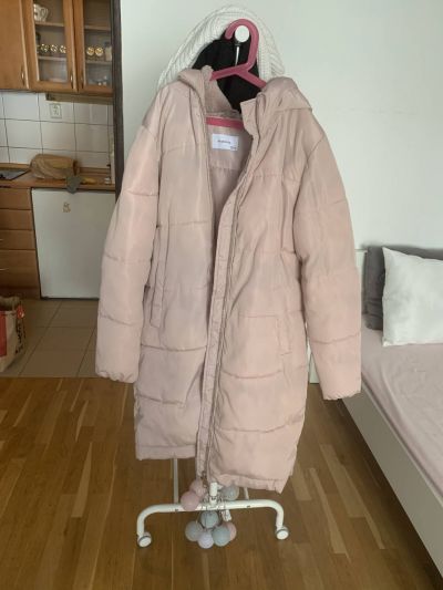 Zimní kabát růžový vel. 38