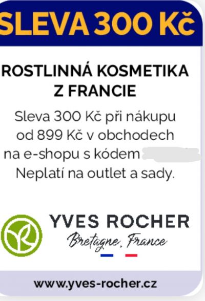 Sleva 300 kč, YVES ROCHER