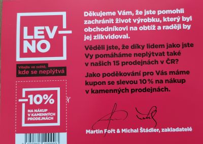 Sleva 10% Levnoshop