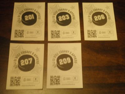 Hokejové karty z Kauflandu 201,203,206,207,209