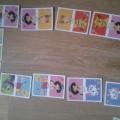 Dětské kartičky z filmů a pohádek a něco jako domino