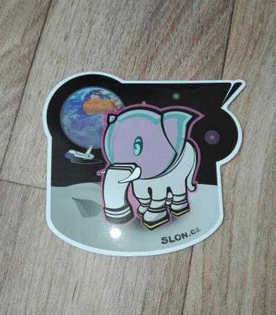 Magnet Růžový slon astronaut