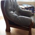 Masivní holandské křeslo kožený potah