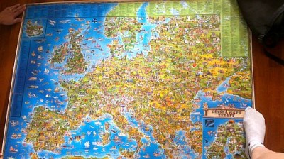 Dětská ilustrovaná mapa Evropy