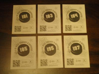Hokejové karty z Kauflandu 181,183,184,185,195,197