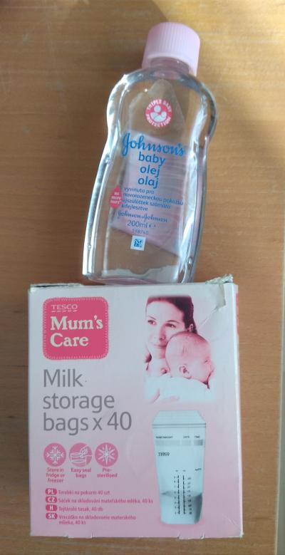Olejicek pro mimo + pytlíky na mateřské mléko