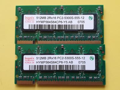 2x RAM Hynix HYMP564S64CP6-Y5 512 MB