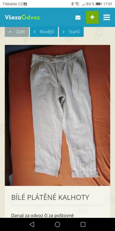 Kalhoty 2x 43 cm v pase