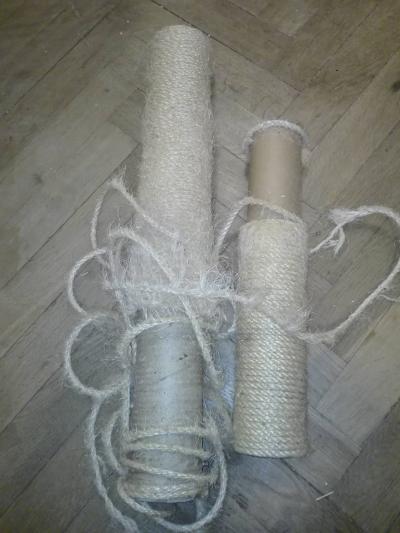 Sisalová lana ze škrabadel, stará škrabadla