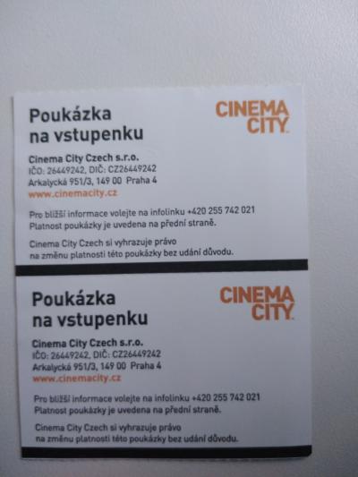 Vstupenky do kina cinema city do 3.8.2022